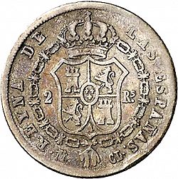 Large Reverse for 2 Reales 1838 coin