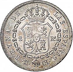 Large Reverse for 2 Reales 1845 coin
