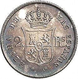 Large Reverse for 2 Reales 1852 coin
