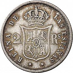 Large Reverse for 2 Reales 1858 coin