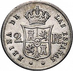 Large Reverse for 2 Reales 1859 coin