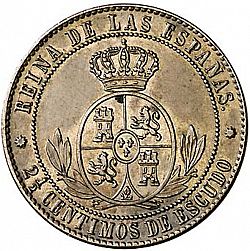 Large Reverse for 2 ½ Céntimos Escudo 1866 coin