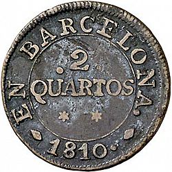 Large Reverse for 2 Cuartos 1810 coin