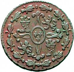 Large Reverse for 2 Maravedies 1776 coin