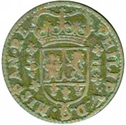 Large Obverse for 2 Maravedies 1719 coin
