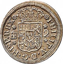 Large Obverse for 2 Maravedies 1745 coin