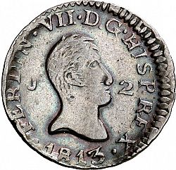 Large Obverse for 2 Maravedies 1813 coin