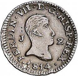Large Obverse for 2 Maravedies 1814 coin