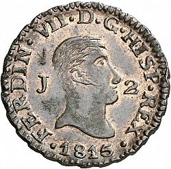 Large Obverse for 2 Maravedies 1815 coin