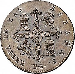 Large Reverse for 2 Maravedies 1837 coin