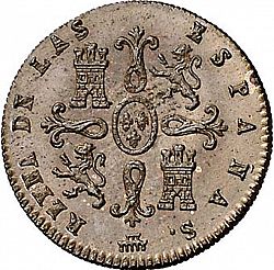 Large Reverse for 2 Maravedies 1838 coin