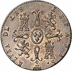 Large Reverse for 2 Maravedies 1846 coin