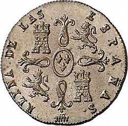 Large Reverse for 2 Maravedies 1847 coin