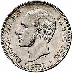 Large Obverse for 2 Pesetas 1879 coin