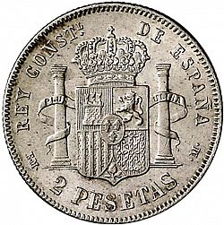 Large Reverse for 2 Pesetas 1879 coin