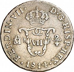 Large Obverse for 2 Quartos 1814 coin