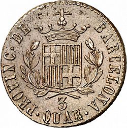 Large Reverse for 3 Cuartos 1823 coin