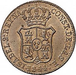 Large Obverse for 3 Cuartos 1844 coin