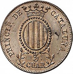 Large Reverse for 3 Cuartos 1841 coin