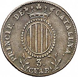 Large Reverse for 3 Cuartos 1843 coin