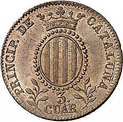 Large Reverse for 3 Cuartos 1845 coin
