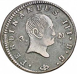 Large Obverse for 3 Maravedies 1831 coin