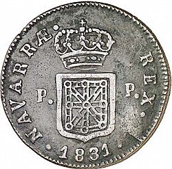 Large Reverse for 3 Maravedies 1831 coin