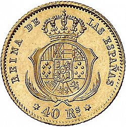 Large Reverse for 40 Reales 1862 coin