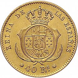 Large Reverse for 40 Reales 1863 coin