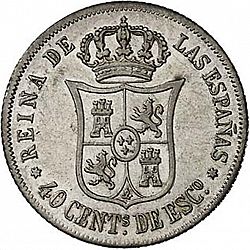 Large Reverse for 40 Céntimos Escudo 1864 coin