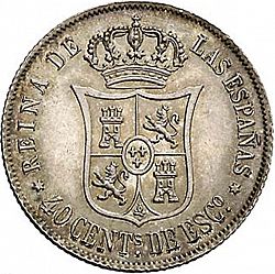 Large Reverse for 40 Céntimos Escudo 1865 coin