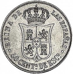 Large Reverse for 40 Céntimos Escudo 1867 coin