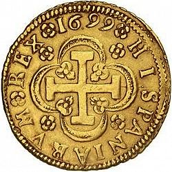 Large Reverse for 4 Escudos 1699 coin