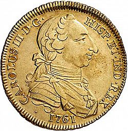 Large Obverse for 4 Escudos 1761 coin