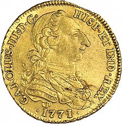 Large Obverse for 4 Escudos 1771 coin