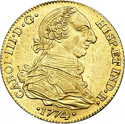 Large Obverse for 4 Escudos 1774 coin