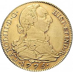 Large Obverse for 4 Escudos 1775 coin