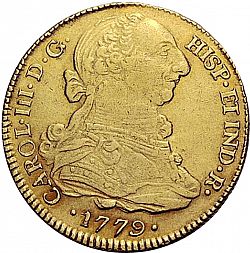 Large Obverse for 4 Escudos 1779 coin