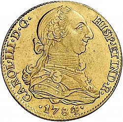 Large Obverse for 4 Escudos 1784 coin