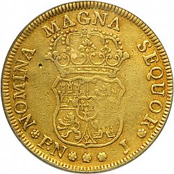 Large Reverse for 4 Escudos 1762 coin