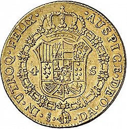 Large Reverse for 4 Escudos 1775 coin