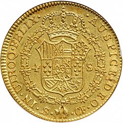 Large Reverse for 4 Escudos 1777 coin