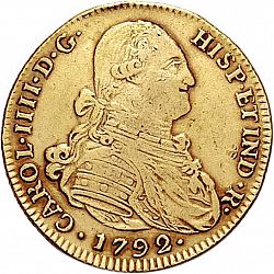 Large Obverse for 4 Escudos 1792 coin