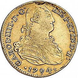 Large Obverse for 4 Escudos 1794 coin