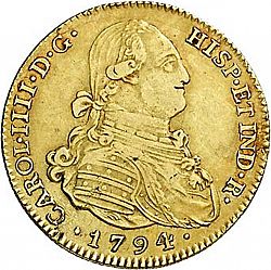 Large Obverse for 4 Escudos 1794 coin