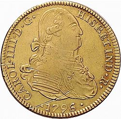 Large Obverse for 4 Escudos 1796 coin