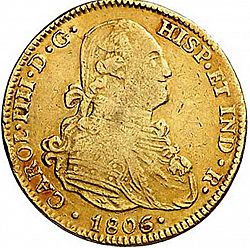 Large Obverse for 4 Escudos 1806 coin
