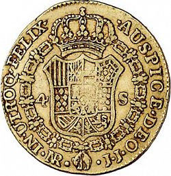 Large Reverse for 4 Escudos 1804 coin