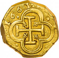 Large Reverse for 4 Escudos 1661 coin