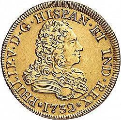 Large Obverse for 4 Escudos 1732 coin